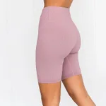 Sports Pants Hip High Waist Breathable Shorts - Peach