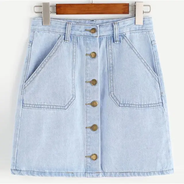 Button up Pocket Denim Skirt - Shop at LoveMi
