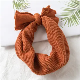 Children's headdress all-match bow hairband elastic - Orange