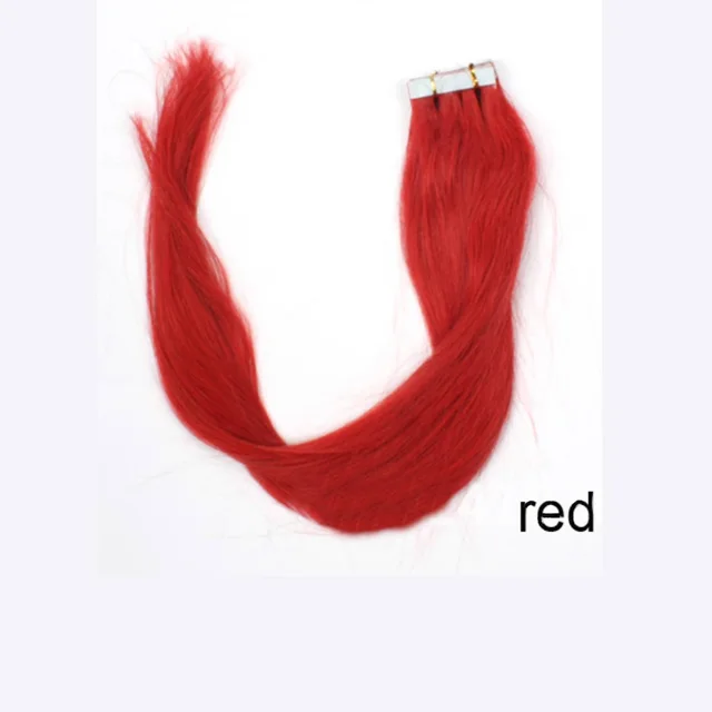Pu traceless nano human hair European and American hair extension 16inch 40cm pack Red - Shop at LoveMi