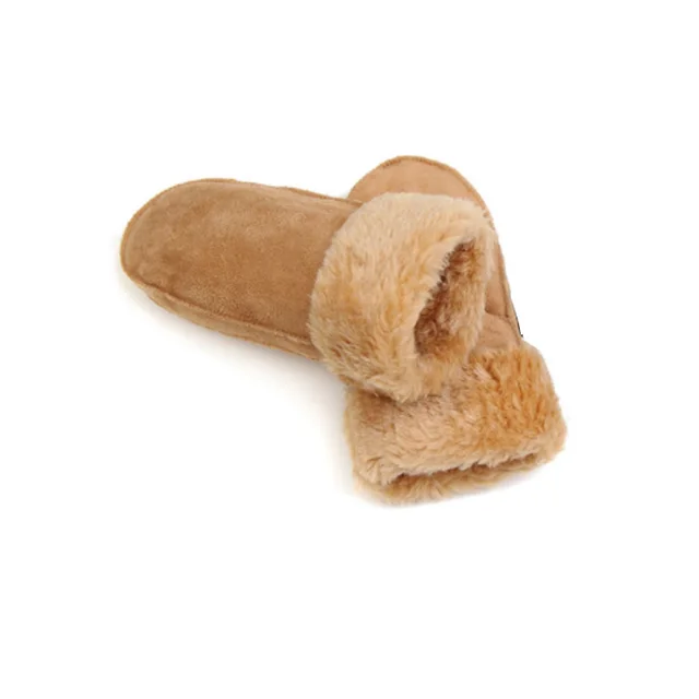 Cold proof super thick plus velvet waterproof cotton gloves Matte Apricot - Shop at LoveMi