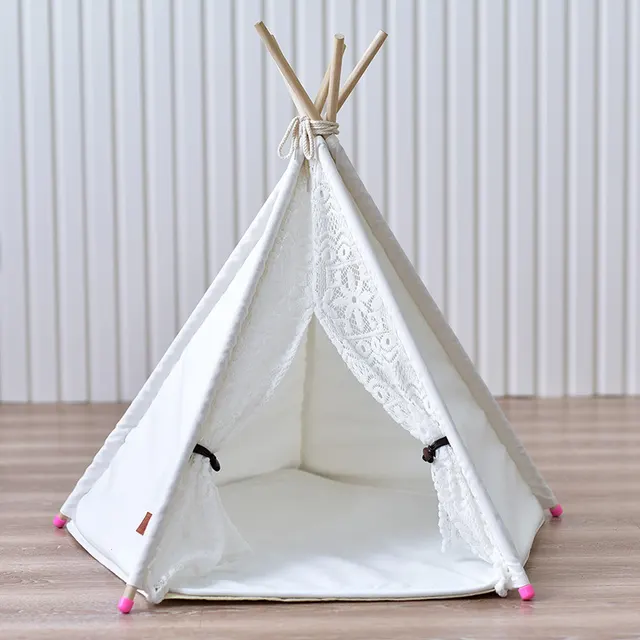 Small spotted tent cat kennel tent Lace Without Pad - Shop at LoveMi