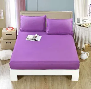 Waterproof single piece cotton bed set antibacterial bed cover protective cover dust cover anti-mite mattress cover cotton - Fuchsia