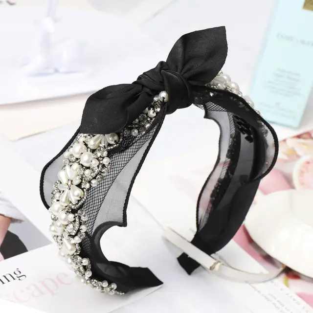Crystal pearl lace Headband - Shop at LoveMi