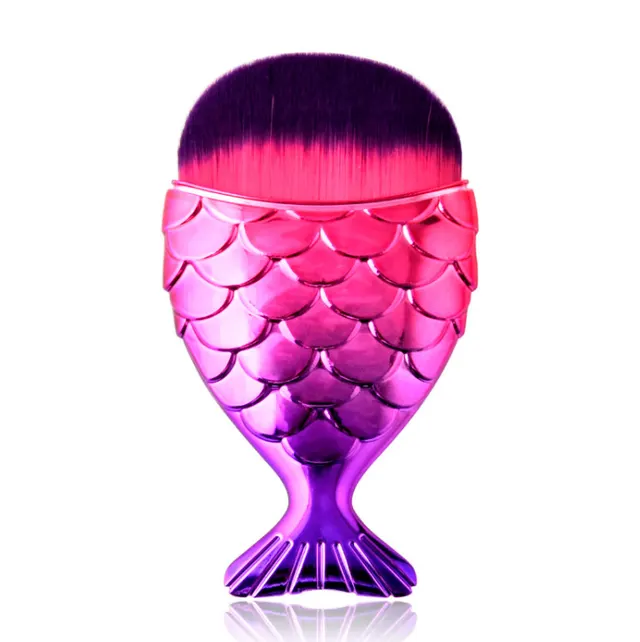 Fish Scale Makeup Brush Fishtail Bottom Brush Powder Blush Makeup Cosmetic Brushes Purple Red - Shop at LoveMi