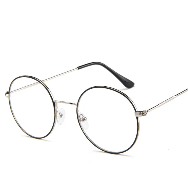 Flat Spectacles with Metal Spectacle Frame Sliver And Grey - Shop at LoveMi