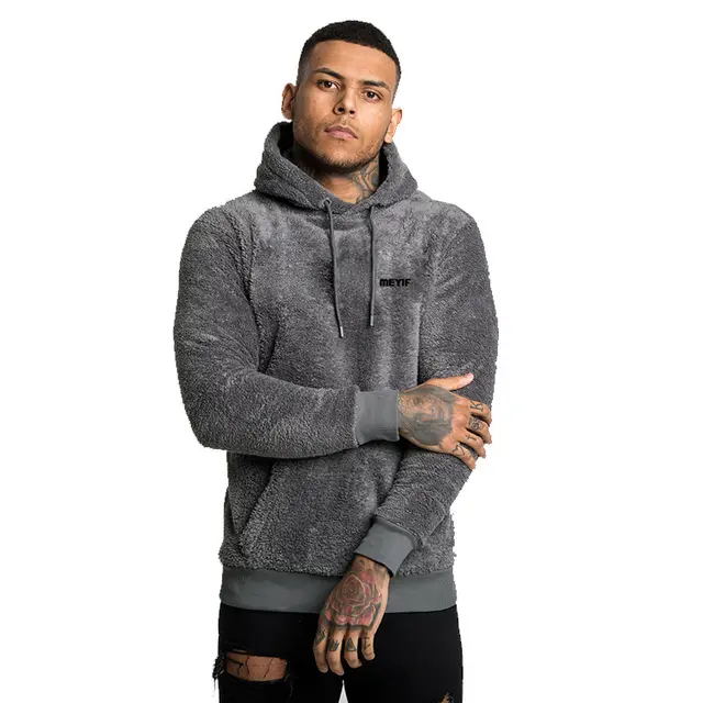 Thick Jacket Men's Plus Velvet Thick Sweater Hooded Pullover Grey - Shop at LoveMi