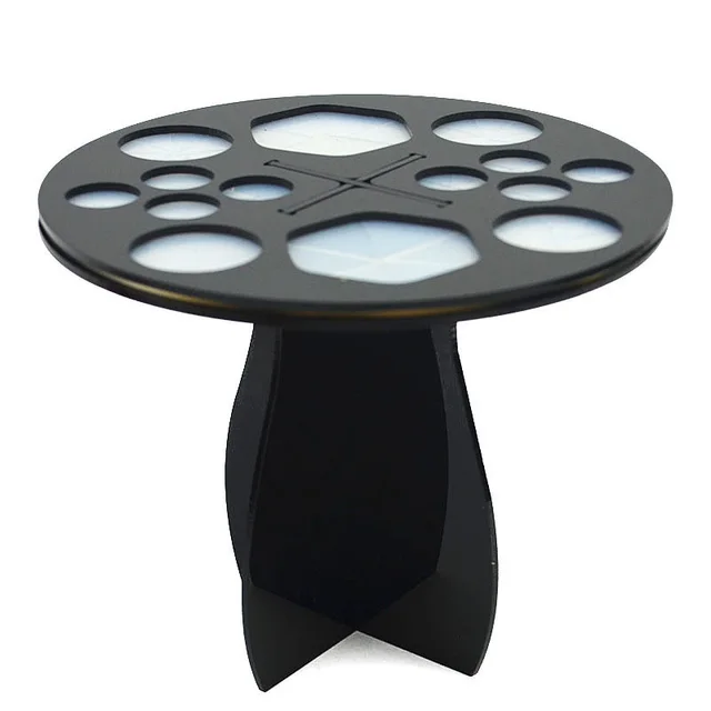 14 Hole Make up Brush Set Dry Rack Drying Brushes Shelf Multifunction Stand Display Cosmetic Clean Tool Wash Makeup Brush Holder Black Round - Shop at LoveMi