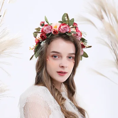 Wreath hair accessories Red Rice Orange - Shop at LoveMi