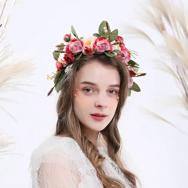 Wreath hair accessories - Red Rice Orange