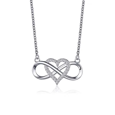Knotted Love Necklace Cold Wind Simple 8 Heart Shaped Silver - Shop at LoveMi