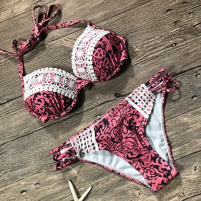 Women Sexy Swimwear Push up Swimsuit Female Bikini Halter Summer Beach Swim Wear Bathing Suit Women Lace Bikini Set Women 2021 Sexy Swimwear Push - Shop at LoveMi