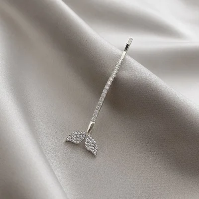 Ladies hairpin mermaid diamond hair clip word clip Silver - Shop at LoveMi