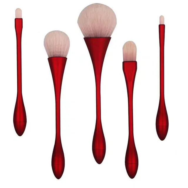 5 makeup brush set small waist makeup brush 5 new goblet set loose powder brush portable brush Red Opp - Shop at LoveMi