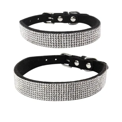 Adjustable Suede Leather Dog Collar Leash Set Black - Shop at LoveMi