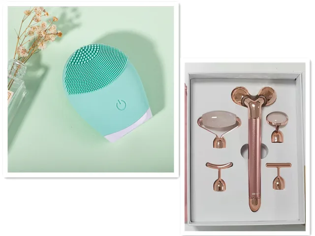 Electric Ultrasonic Silicone Facial Cleanser Green Set - Shop at LoveMi