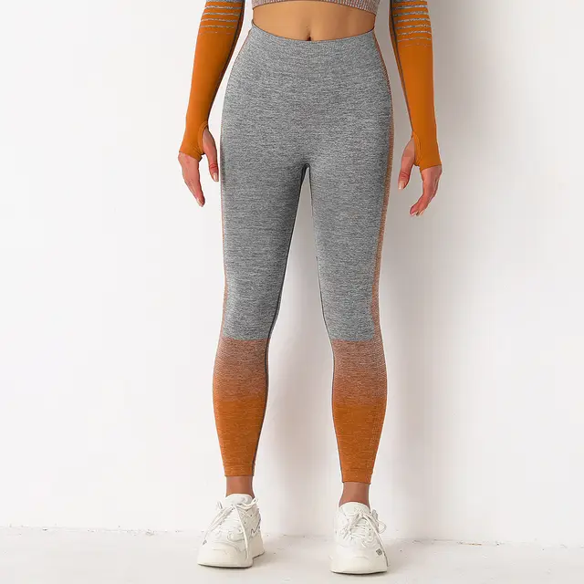 Peach knit quick drying yoga pants Orang Leggings - Shop at LoveMi