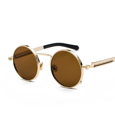 Punk style metal legs reflective sunglasses Brown - Shop at LoveMi