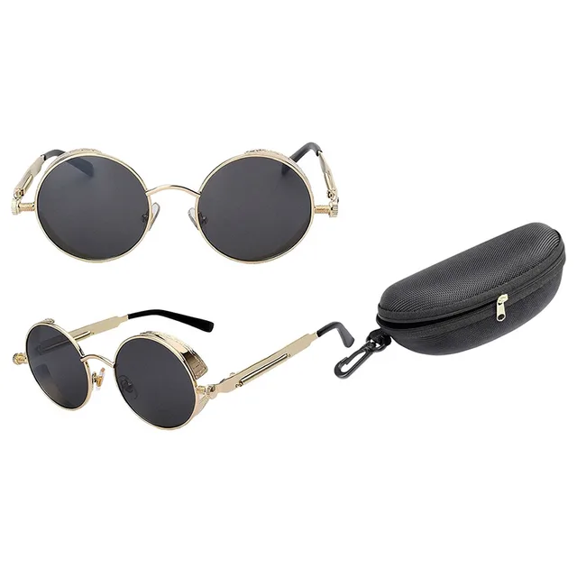 Austin Powers Vintage Round Metal Frame Sunglasses Goldblack With Box - Shop at LoveMi