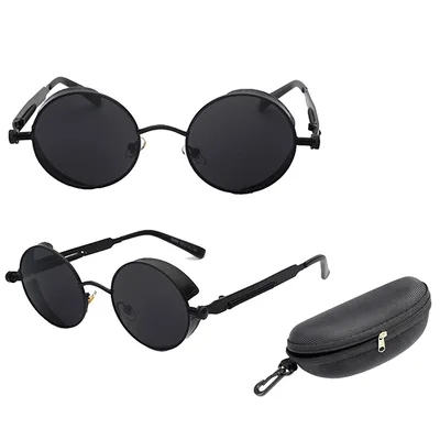Austin Powers Vintage Round Metal Frame Sunglasses Mattblack With Box - Shop at LoveMi
