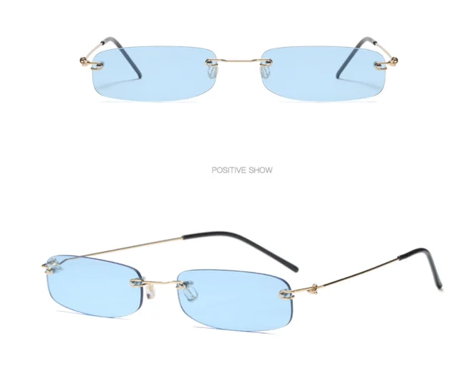 Rimless trendy sunglasses C7 Blue - Shop at LoveMi