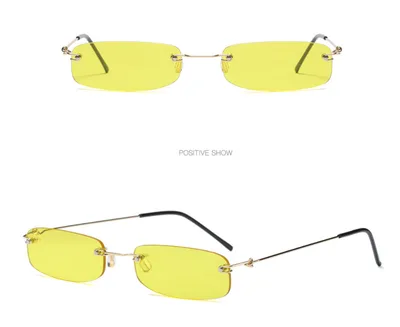 Rimless trendy sunglasses C9 Yellow - Shop at LoveMi