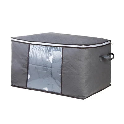Large Quilt Bag Storage Bag Clothing Storage Box Moving Artifact Non woven Finishing Dustproof Storage Bag Cross Section Gray 6Pcs - Shop at LoveMi