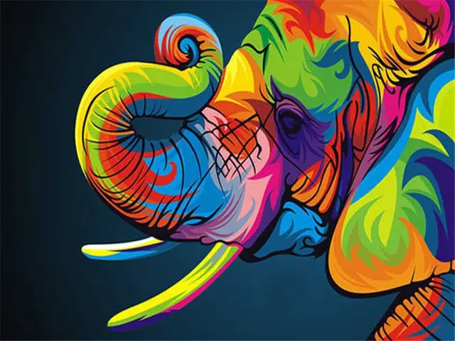 Diy Digital Paintng By Numbers Modern Elephane - Shop at LoveMi