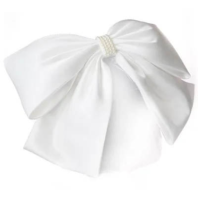Sweet big bow net yarn covering veil headgear White - Shop at LoveMi