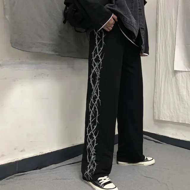 Straight slacks wide leg pants Black - Shop at LoveMi