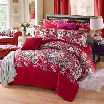 Four piece set of printed thickened brushed sheets A - Shop at LoveMi