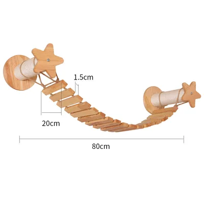 Solid Wood Wall Mounted Sisal Pole Cat Toy Platform Grabbing Board Grinding Grabbing - Shop at LoveMi