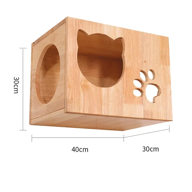 Solid Wood Wall Mounted Sisal Pole Cat Toy Platform Grabbing Board Grinding Grabbing - Shop at LoveMi
