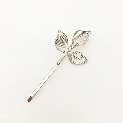 Fashionable simple olive branch leaves hairpin Silver - Shop at LoveMi