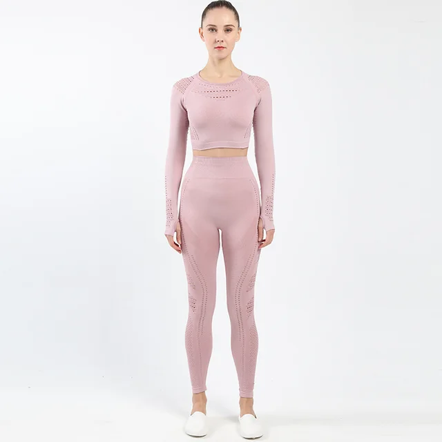 Yoga suit long sleeve suit Pink - Shop at LoveMi