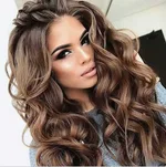 Long curly gradient rose net fake headgear - Photo Color - View 1