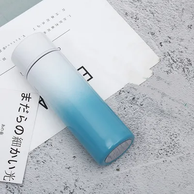 Intelligent Stainless Steel Bottle Cup Temperature Display Vacuum Flasks Travel Car Soup Coffee Mug Water Bottle White Blue - Shop at LoveMi