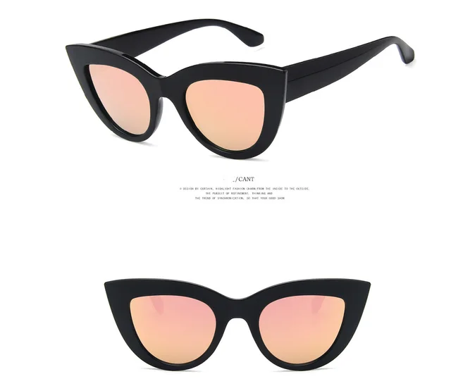 European and American retro cat eye sunglasses trend wild style sunglasses Pink - Shop at LoveMi