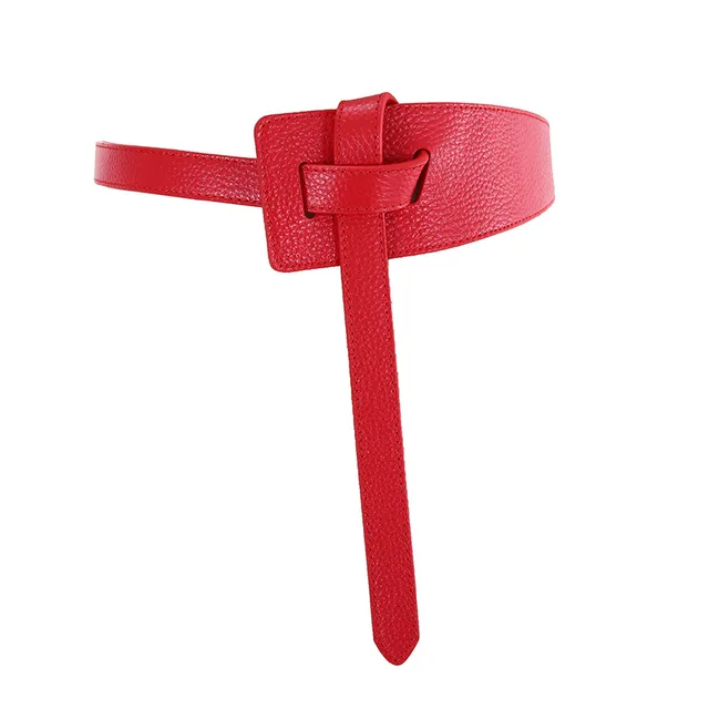 First layer cowhide belt Red - Shop at LoveMi