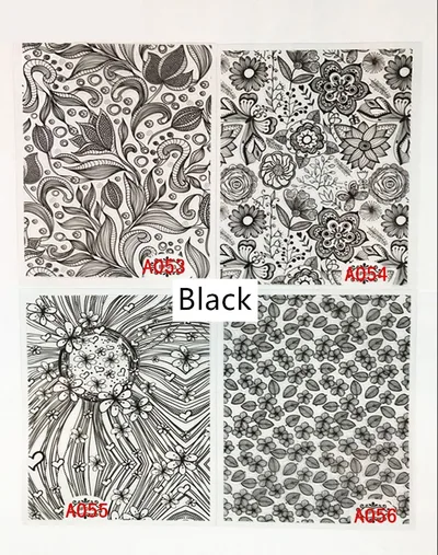 3d metal line hollow golden nail decals adhesive jewelry 56 Black - Shop at LoveMi