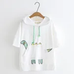 Ladies Hooded T-shirt - White