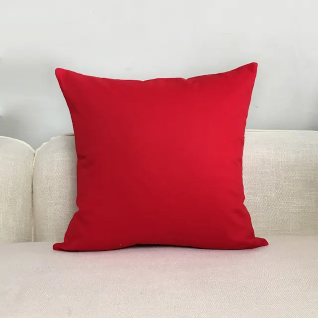Solid Color Cushion Sofa Pillow White Blue Gray Coffee Color Purple Red Cushion Cover Waist Pillow Red - Shop at LoveMi