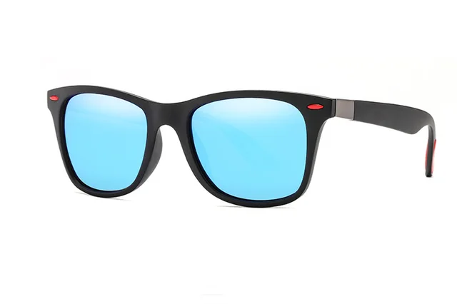 Sunglasses Men's Polarized Fashionable Eye Protection Glasses Black Frame Blue - Shop at LoveMi