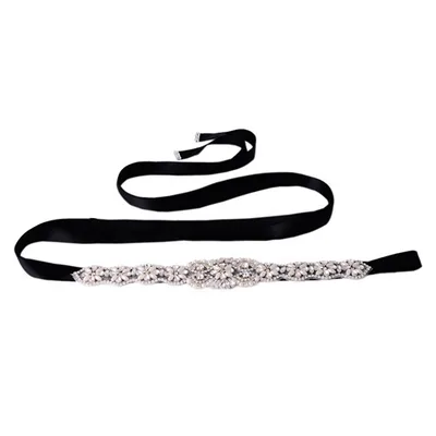 Bridal wedding belt with rhinestone decoration Black - Shop at LoveMi