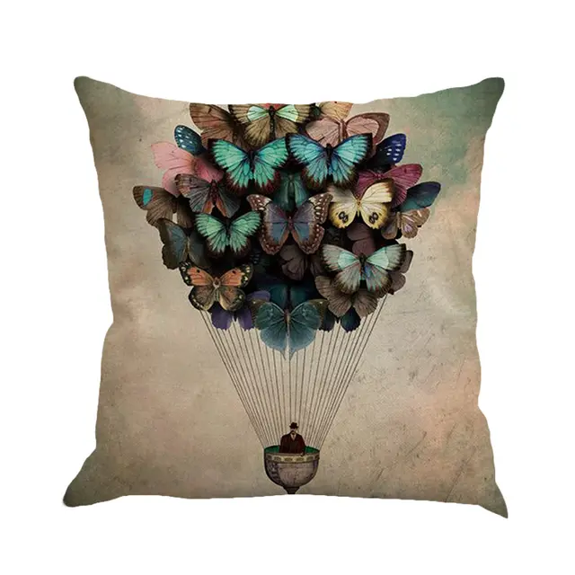 Colorful butterfly linen pillow cover 2 Style - Shop at LoveMi
