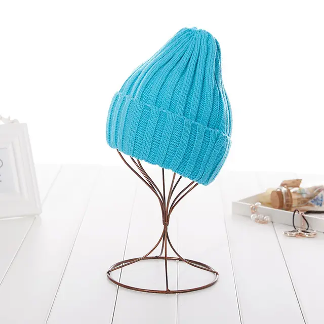 Lovers knitted hat candy color - Lack Blue