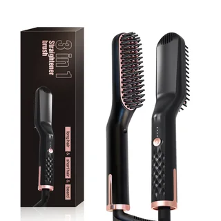 Men's multi-function straight hair comb - Black