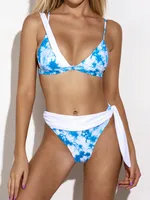 Blooming triangle bikini - Blue