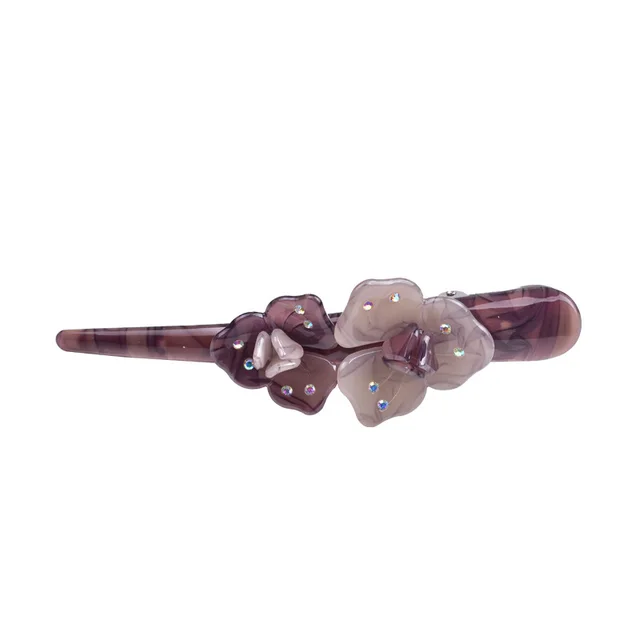Extended flower croissant hairpin Grey - Shop at LoveMi