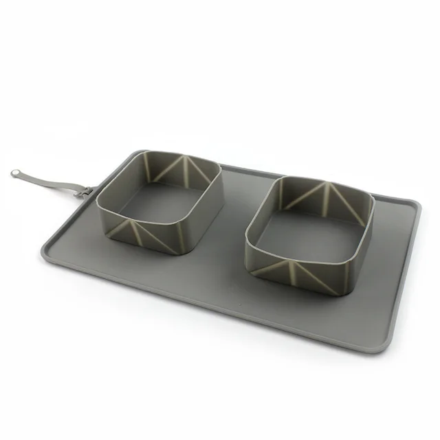 Pet Bowl Silicone Folding Pet Bowl Grey - Shop at LoveMi